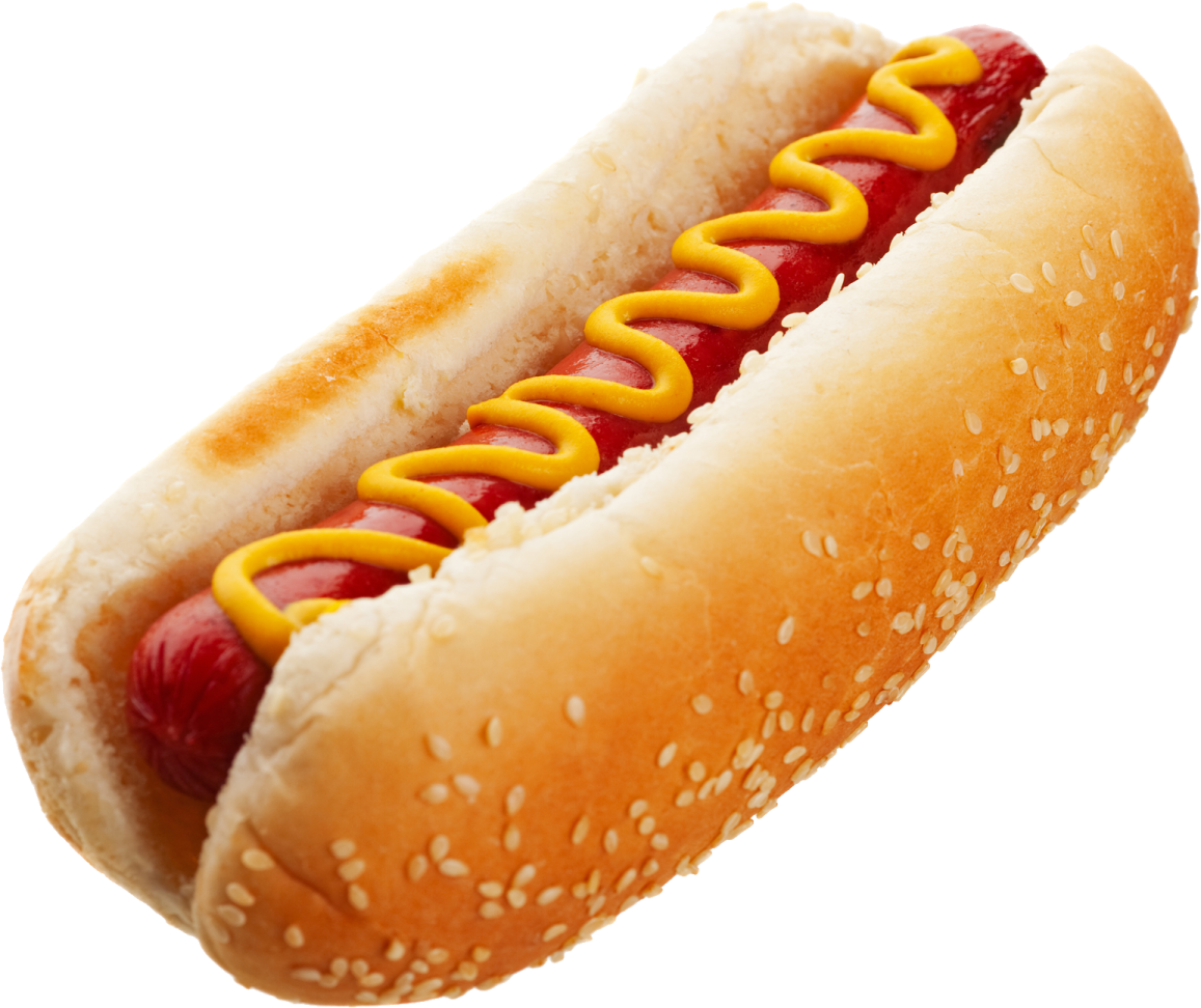 a hot dog on a bun