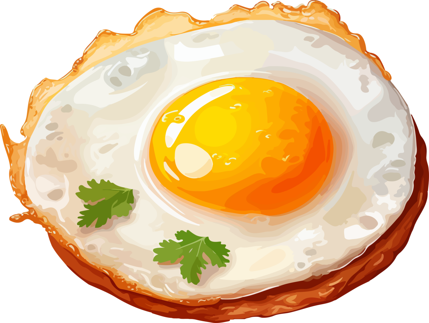 a fried egg on a plate with parise