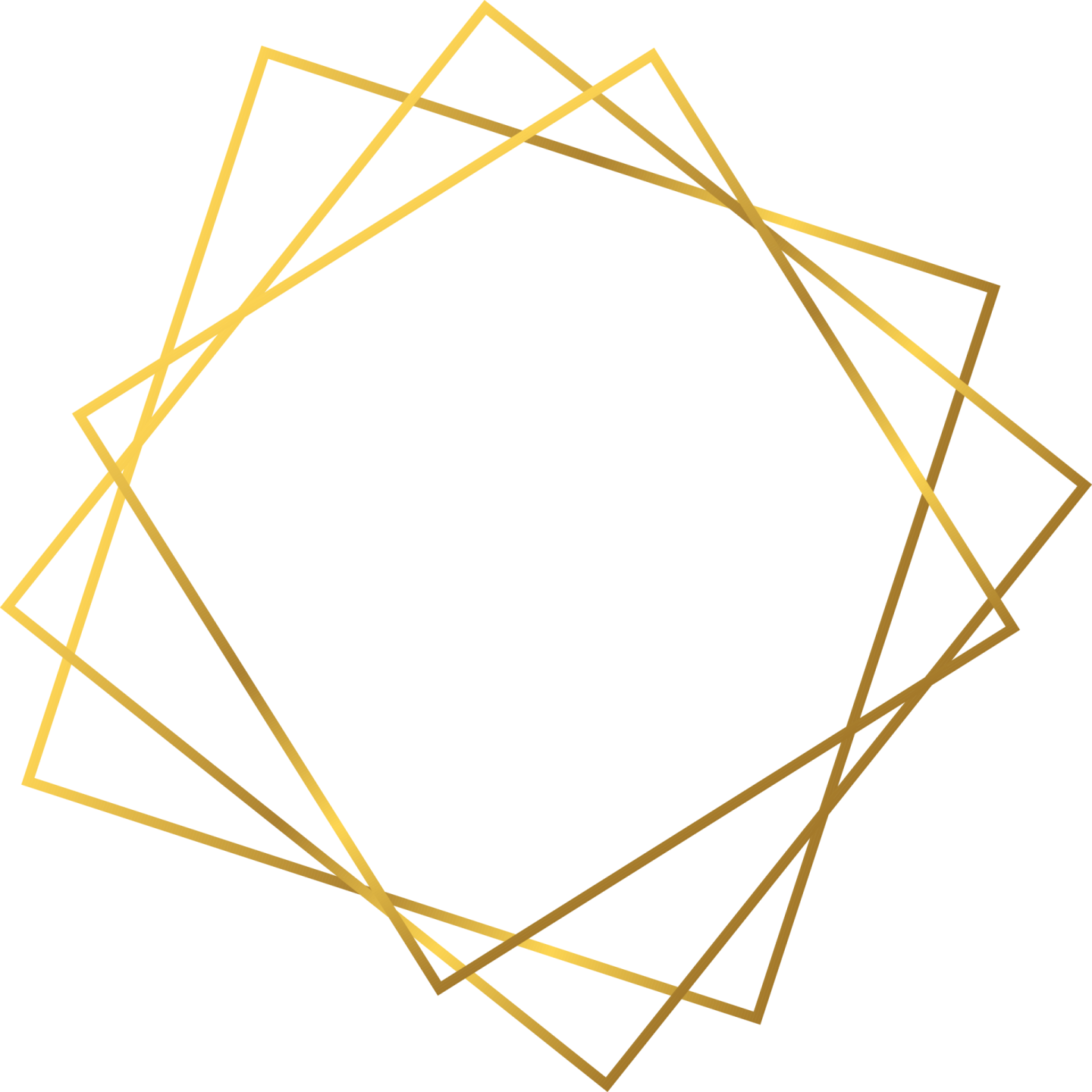 a gold frame with a white background