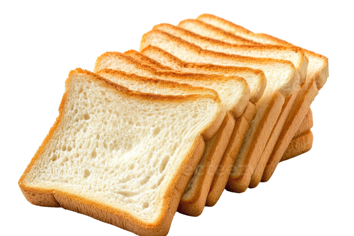 four slices of bread on a white background
