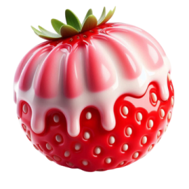 a close up of a strawberry on a white background