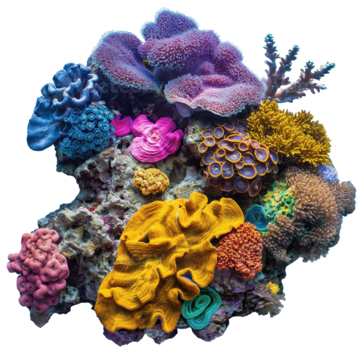 colorful corals on a white background