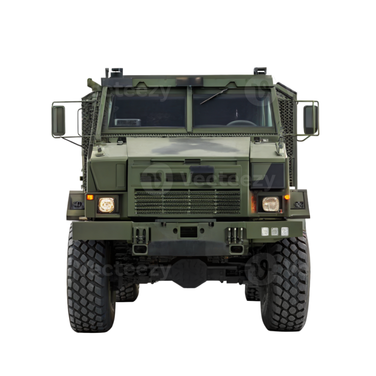 a military vehicle on a white background