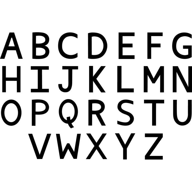 a black and white alphabet with the letters