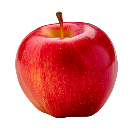 a red apple on a white background