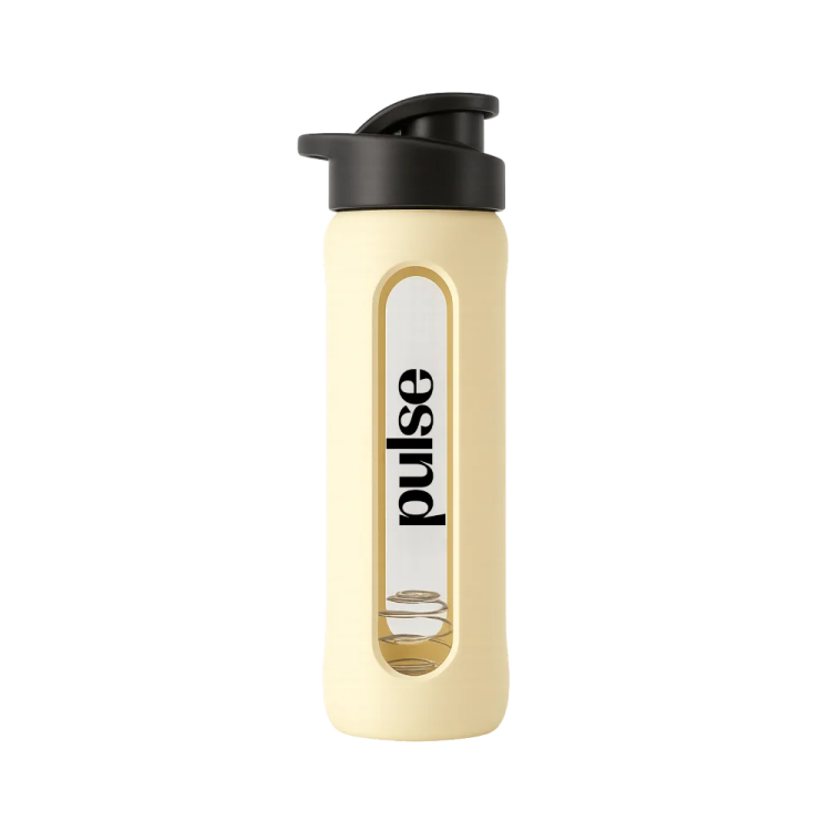 a white and black water bottle with the word life on it