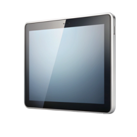 a tablet computer on a white background