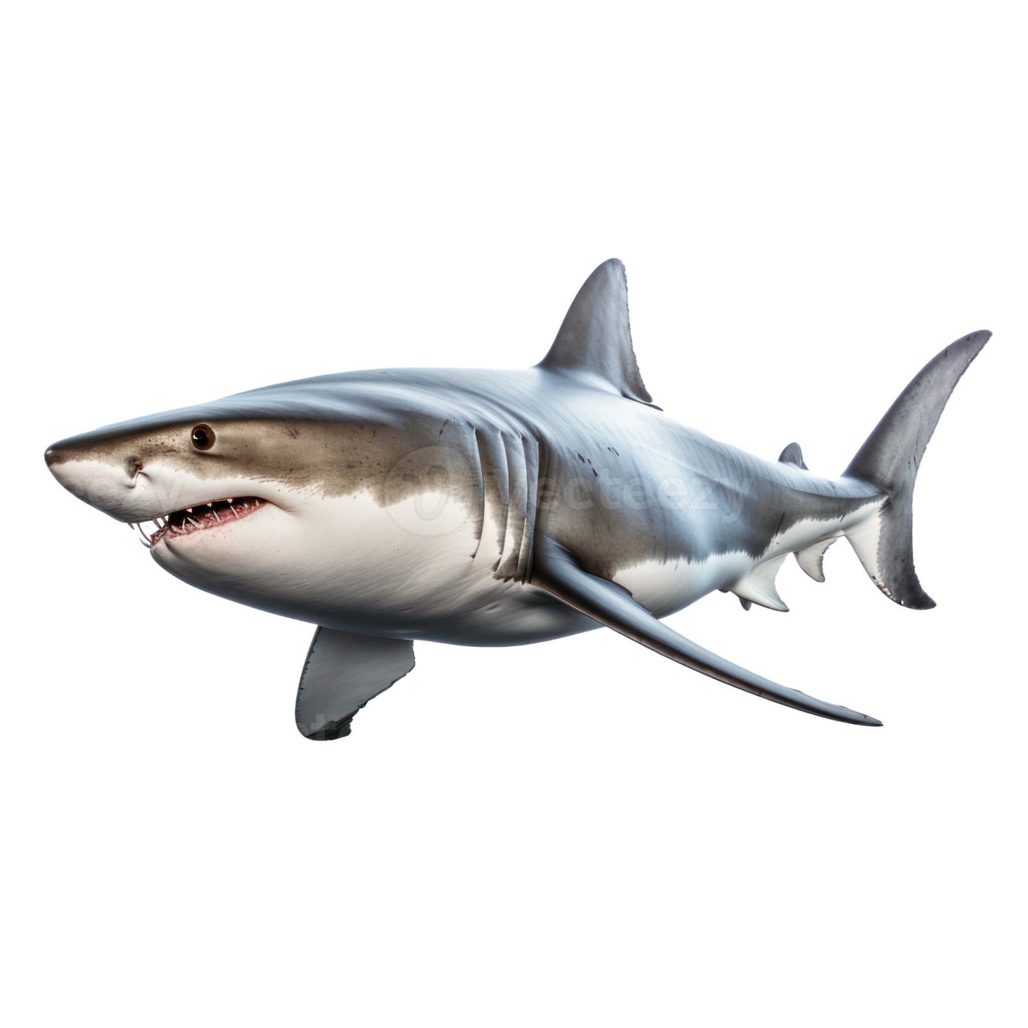a great white shark with its mouth open