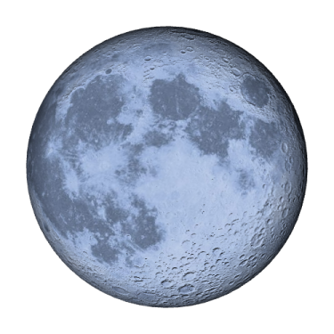 a blue moon on a white background
