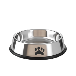 an image of a stainless steel dog bowl