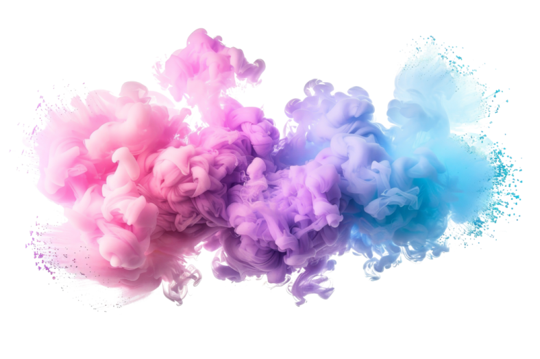 colorful ink in water on white background