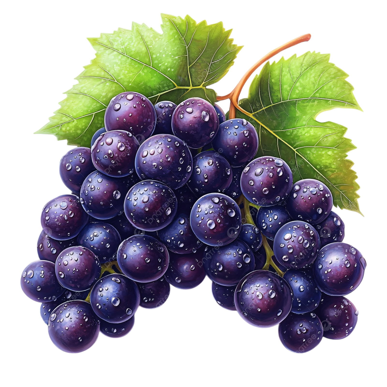 a bunch of grapes with water drops
