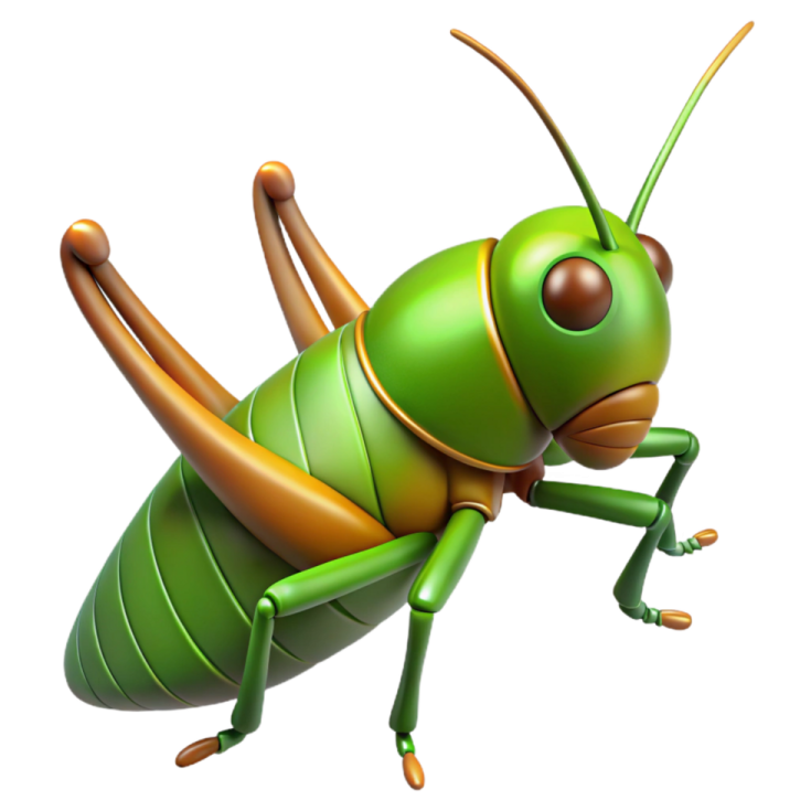 an illustration of a green grasshopper