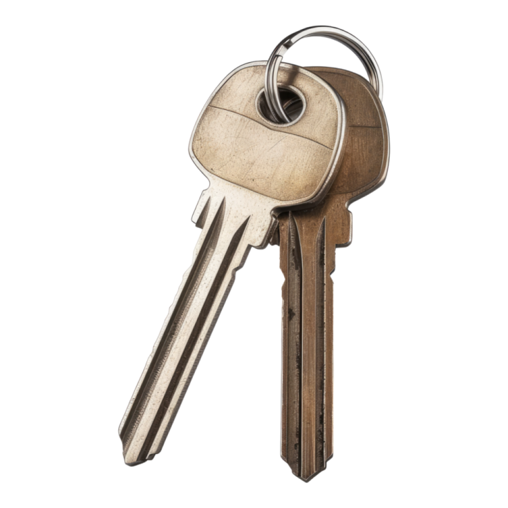 a bunch of keys on a white background