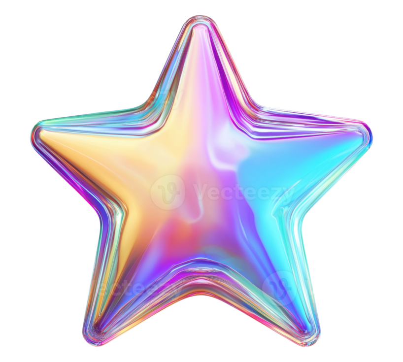 a rainbow colored star on a white background