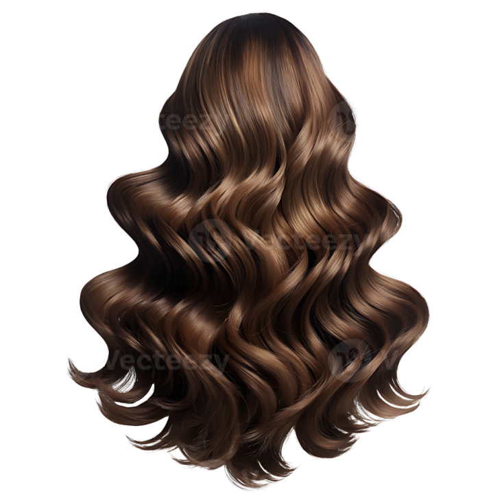 a woman's head with long brown hair