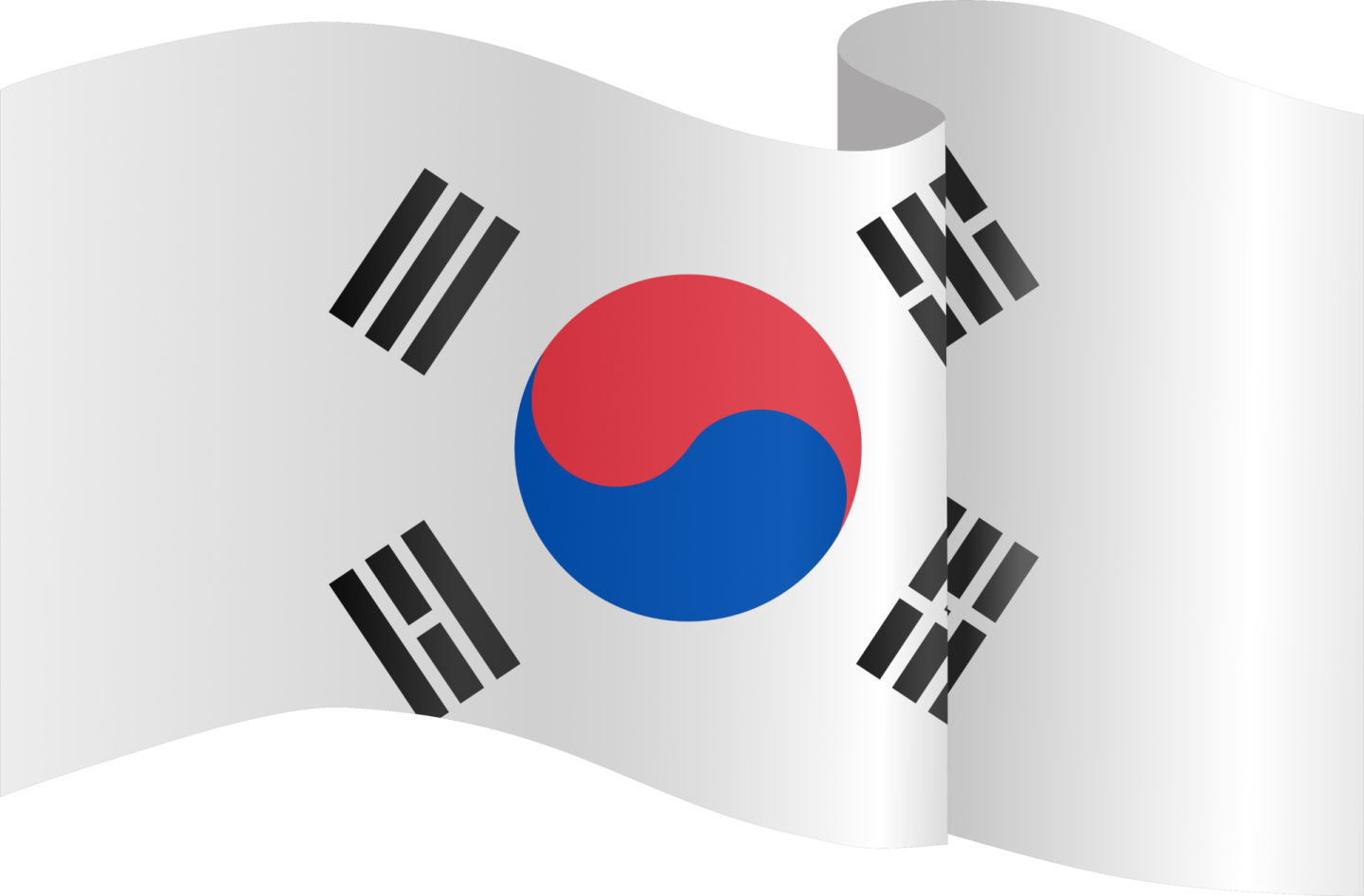 an open book with the flag of south korea