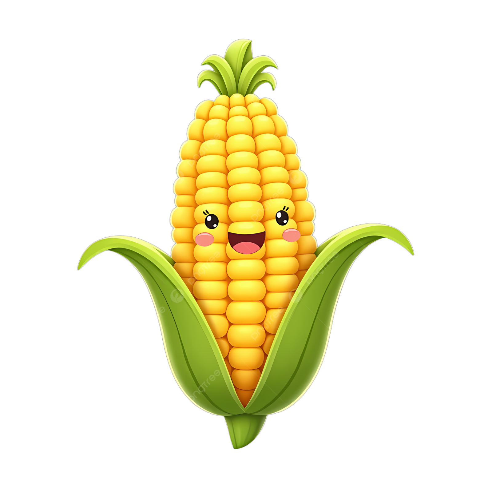 a cartoon corn on a white background