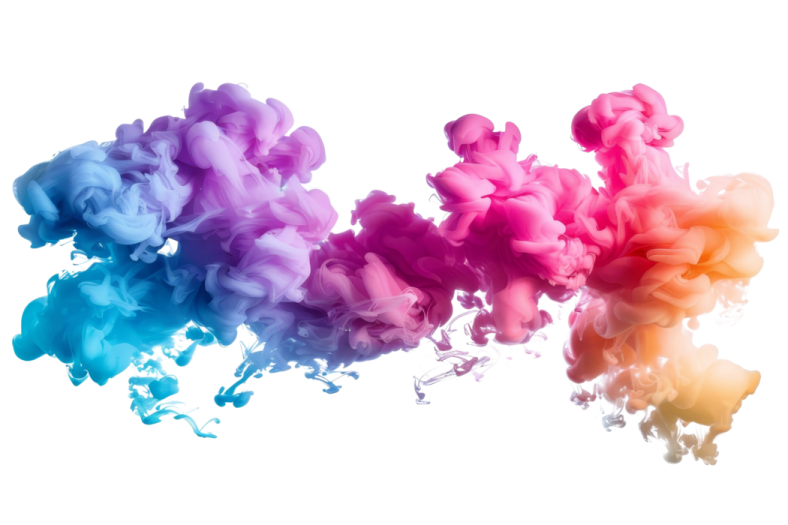 colorful ink in water on a white background