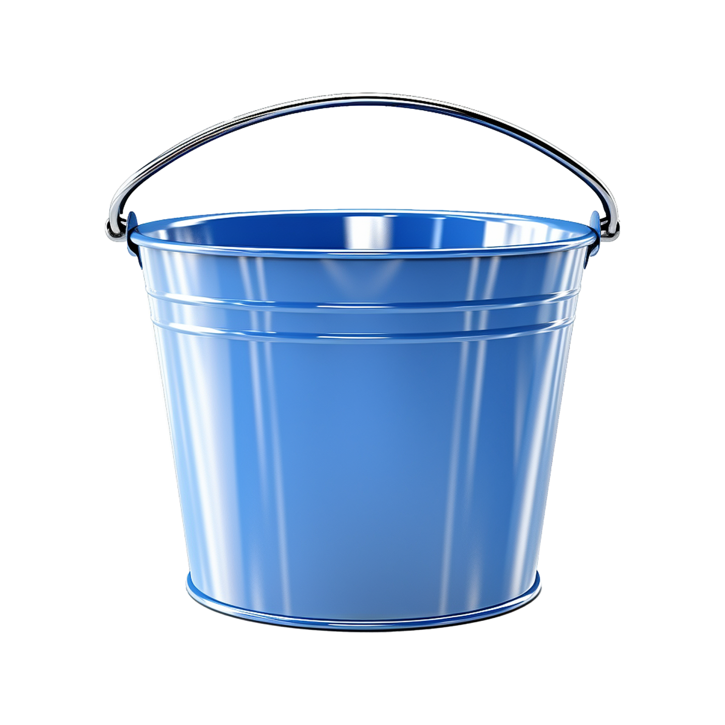 a blue bucket with a handle