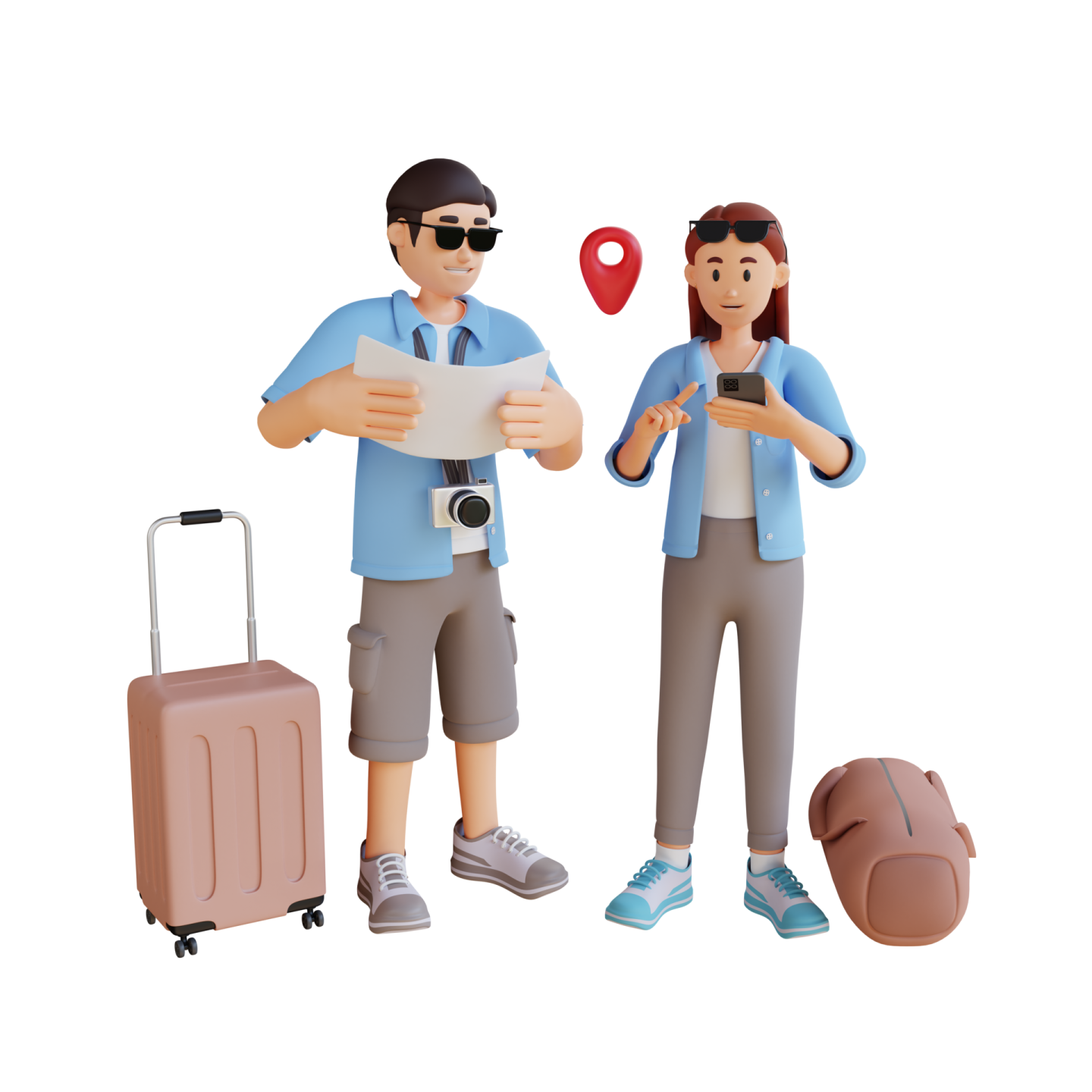 a man and woman standing next to each other figures