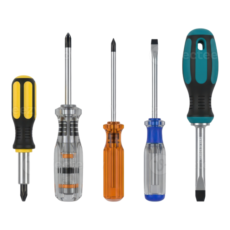 a set of screws and tools