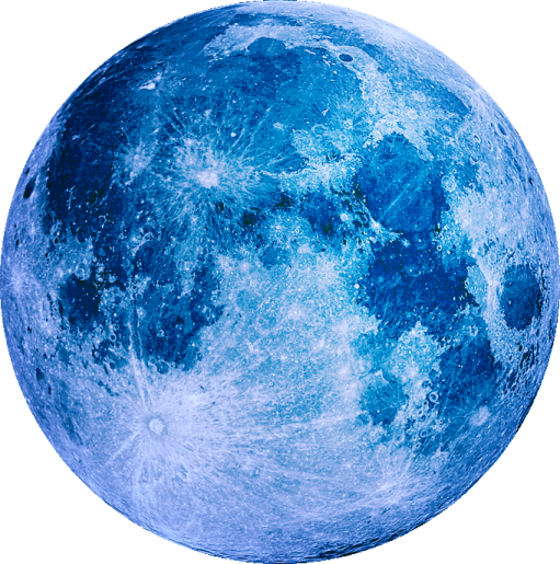 a blue moon on a white background