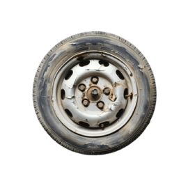 an old tire on a white background