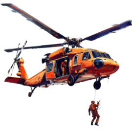 a helicopter that is flying in the air