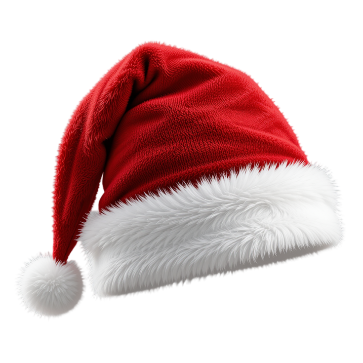 a red santa hat on a white background