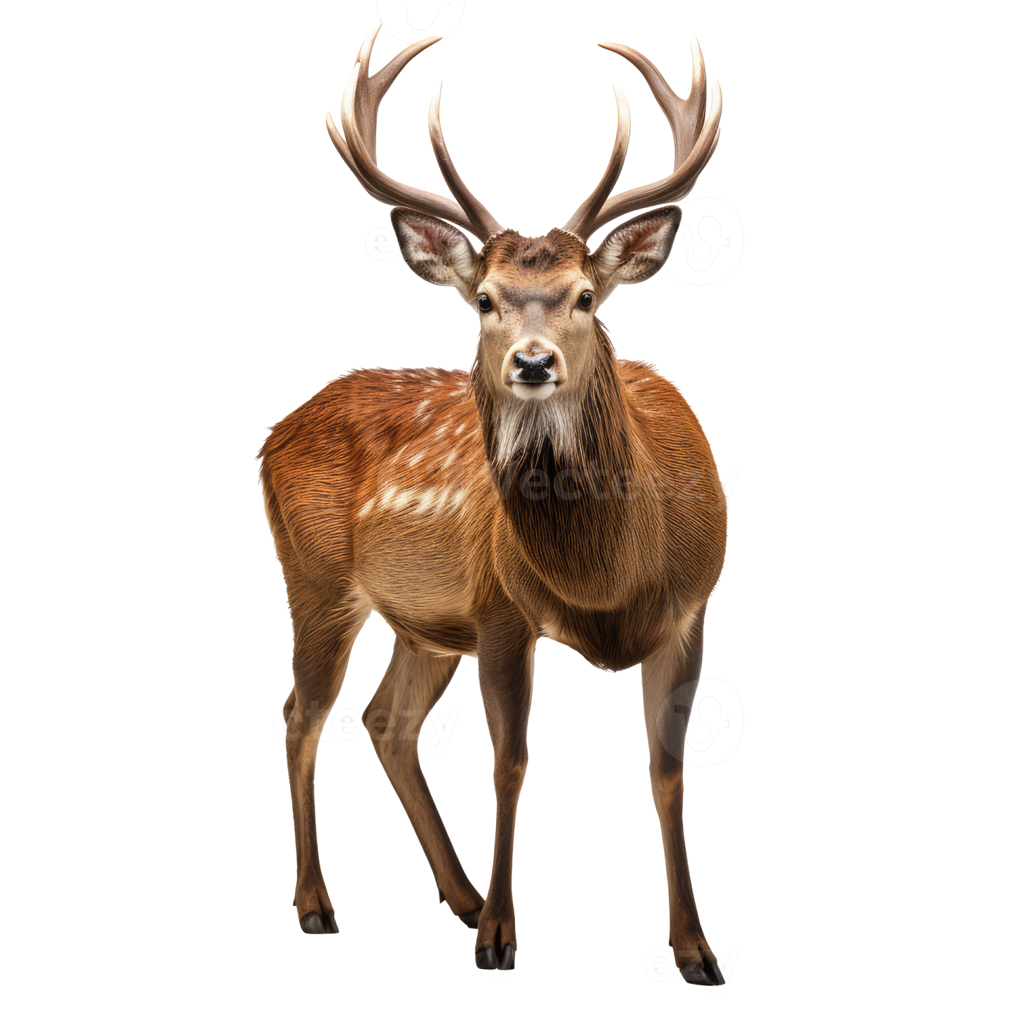3d digital render of a red deer isolated on white background