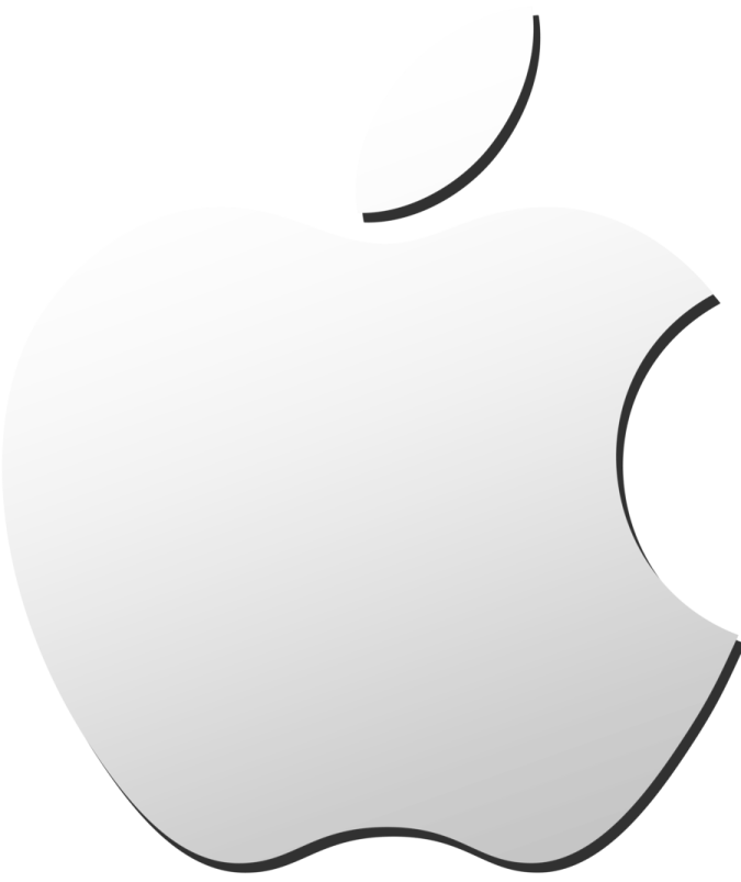 an apple logo on a white background