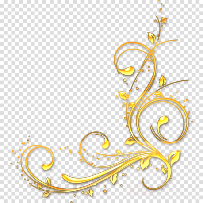 a gold swirl design on a transparent background