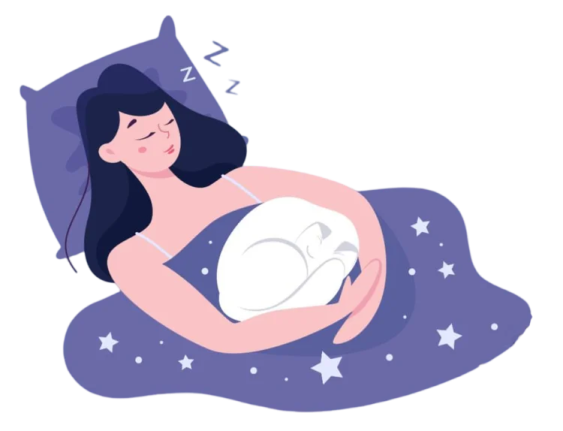 a woman sleeping in bed with her head on the pillow