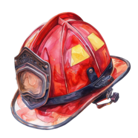 a drawing of a firefighter's helmet