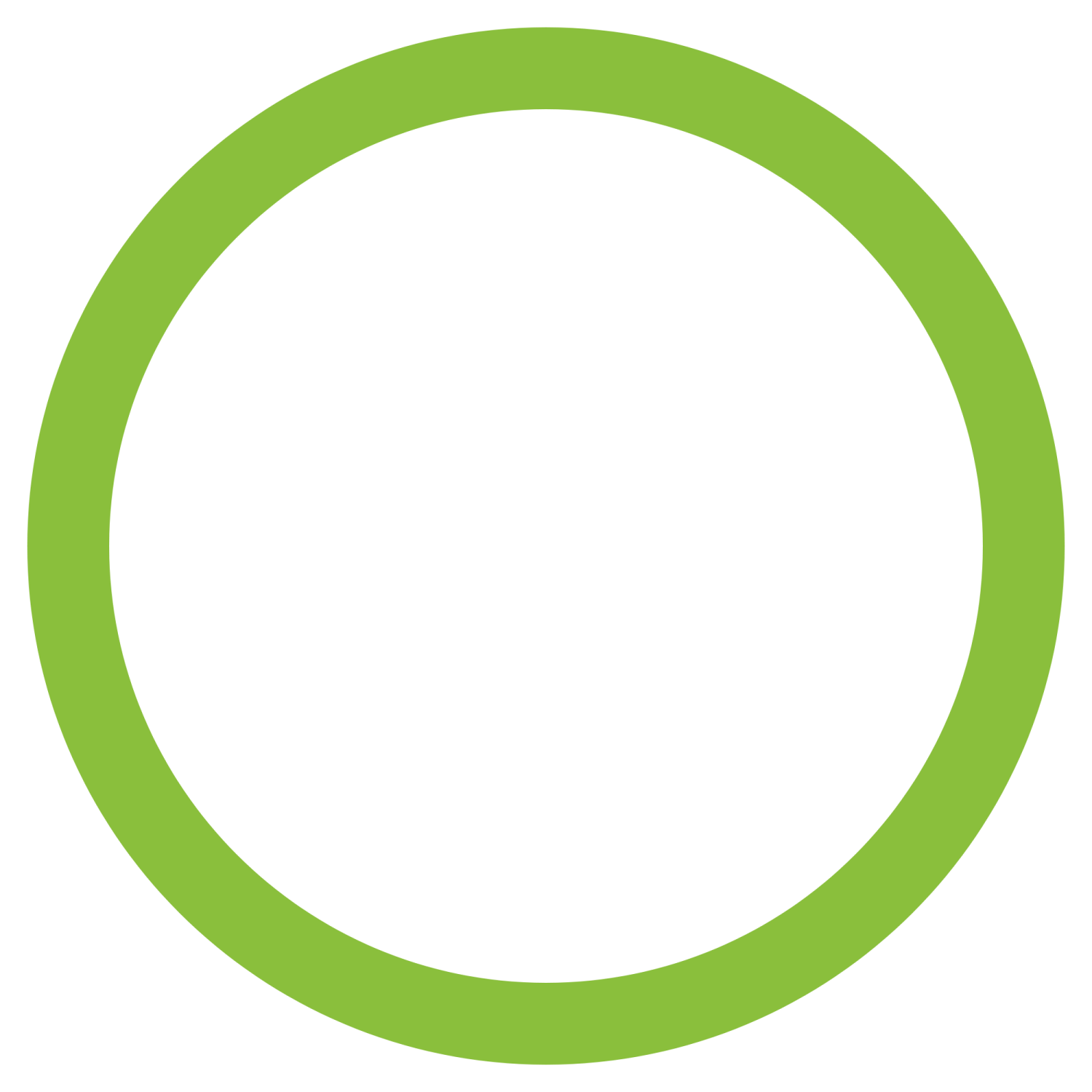a green circle with a white background