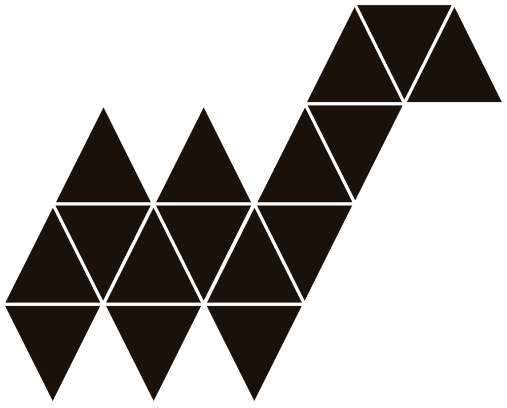 a black and white image of three triangles