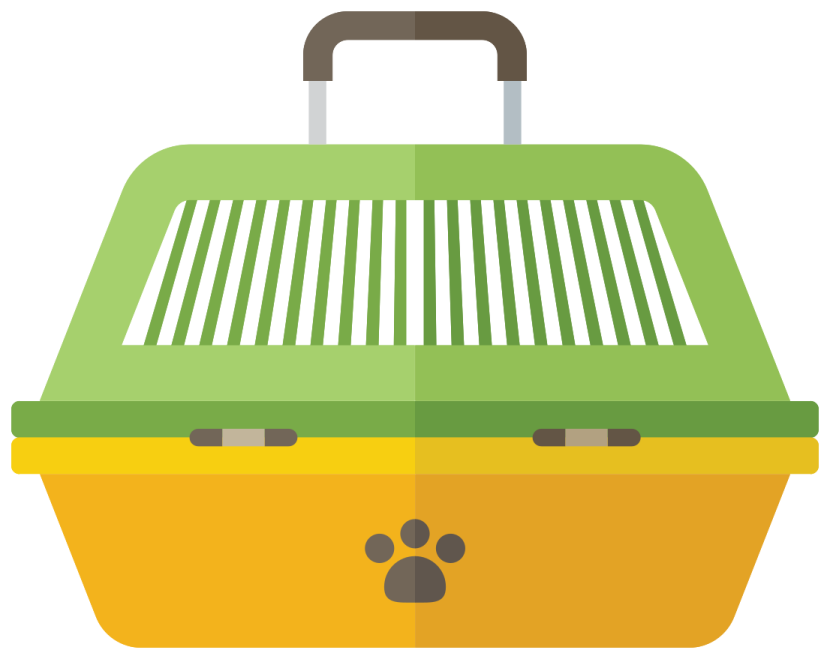 a dog crate with a paw on it