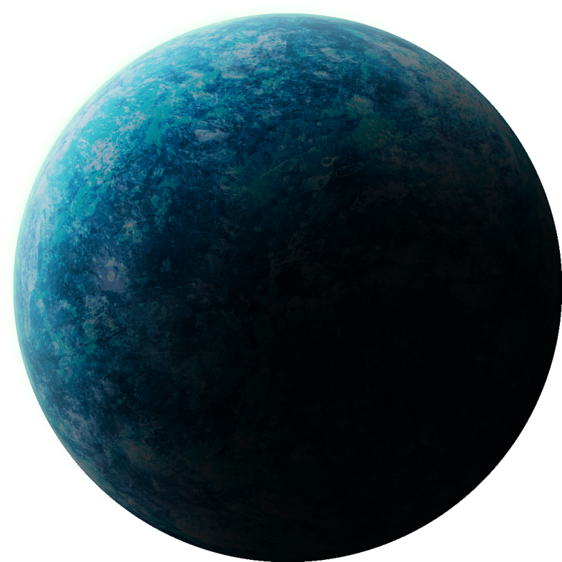 an image of a blue planet on a white background