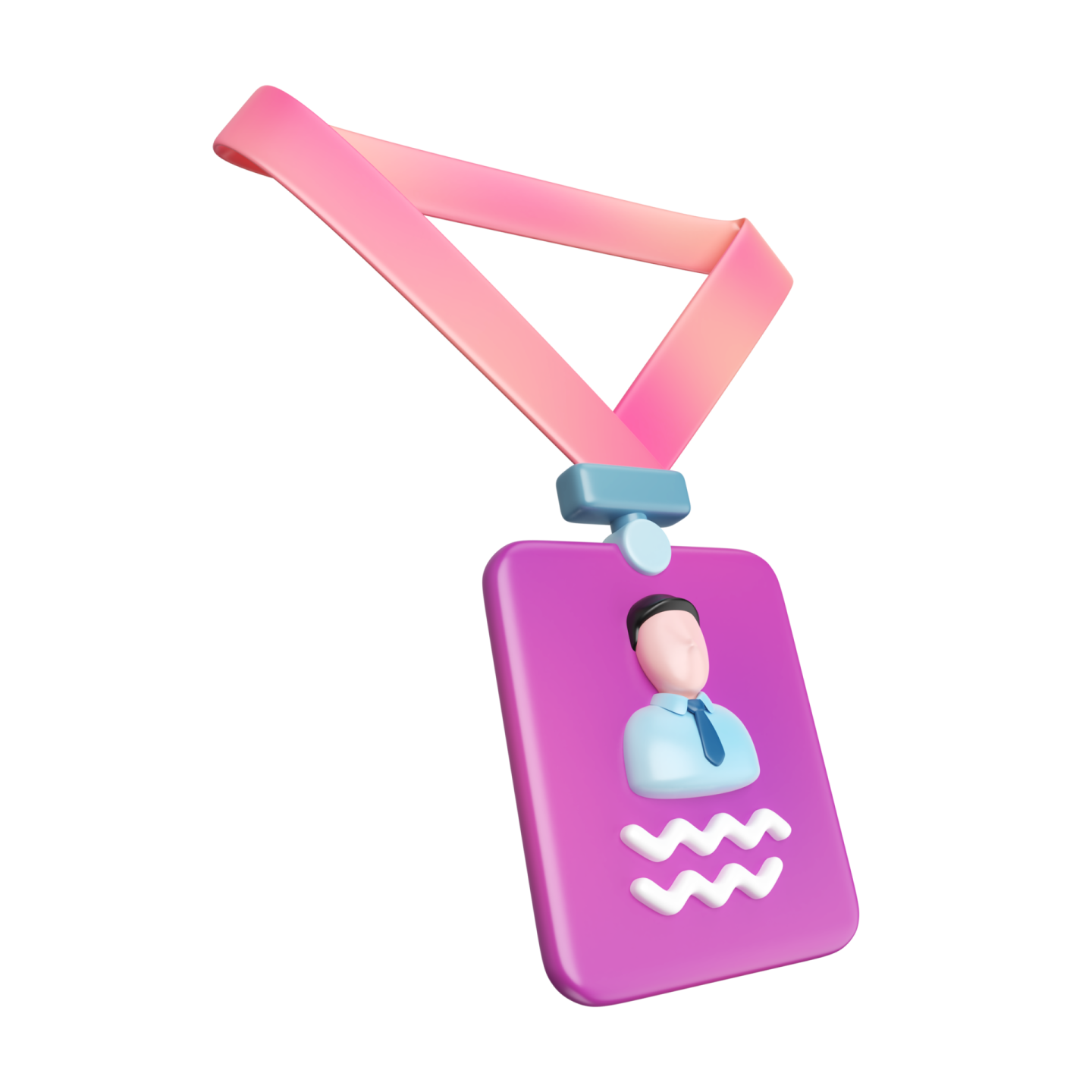 a purple medal with a pink ribbon around it