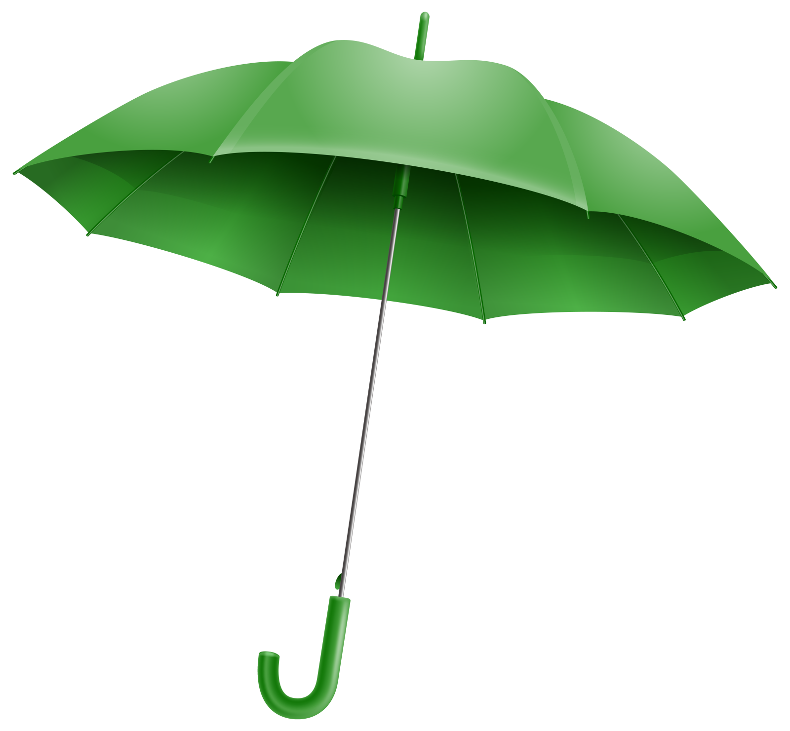 a green umbrella on a white background