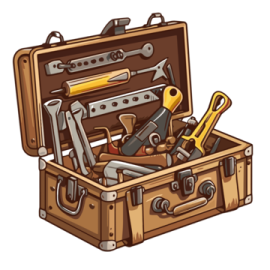 an open suitcase filled with tools