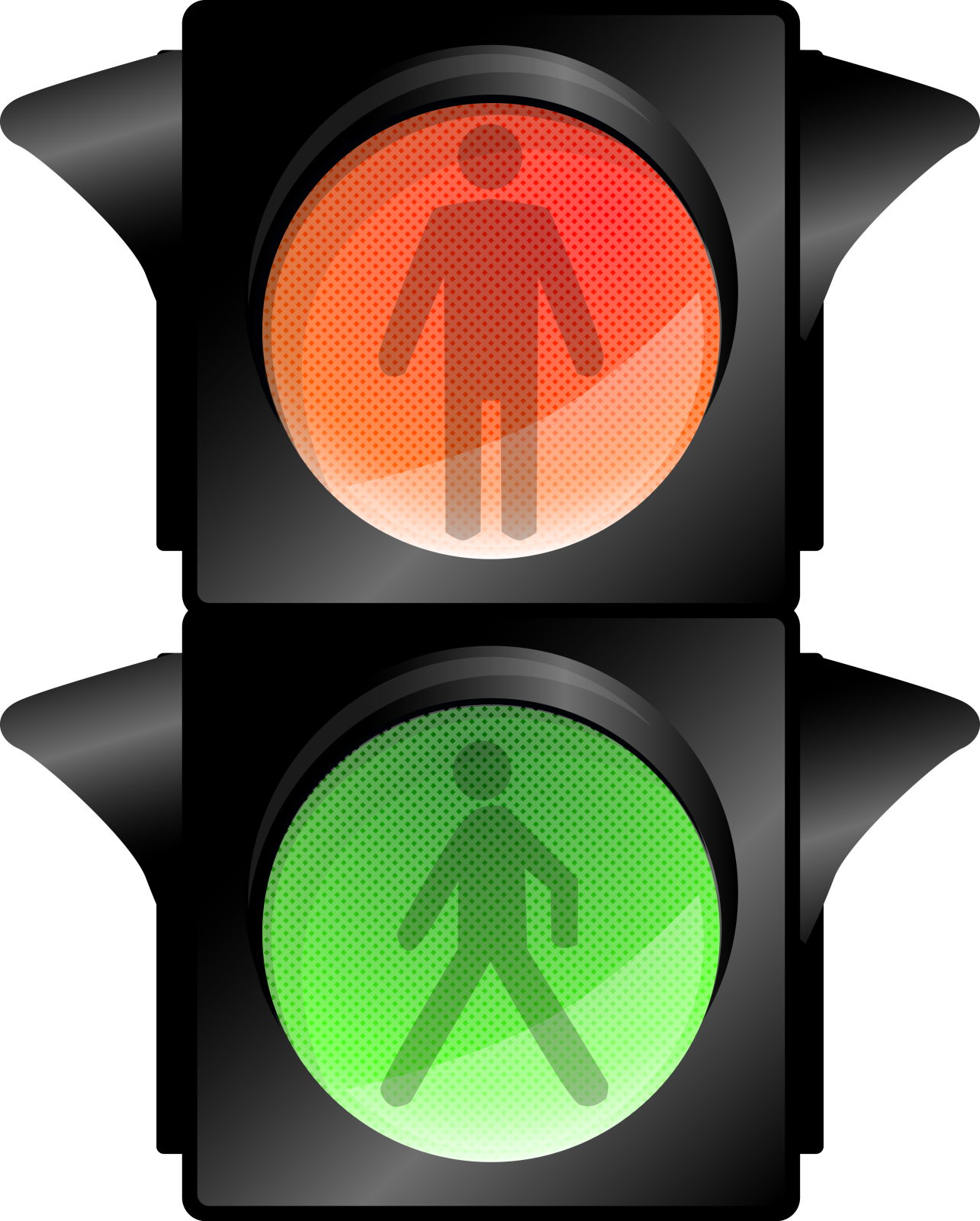 a traffic light with an arrow on it