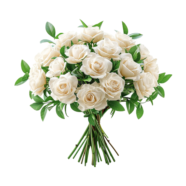 a bouquet of white roses
