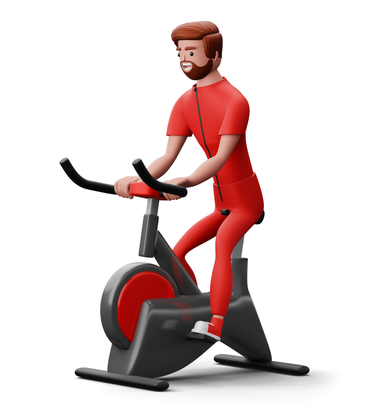 a man riding an exercise bike