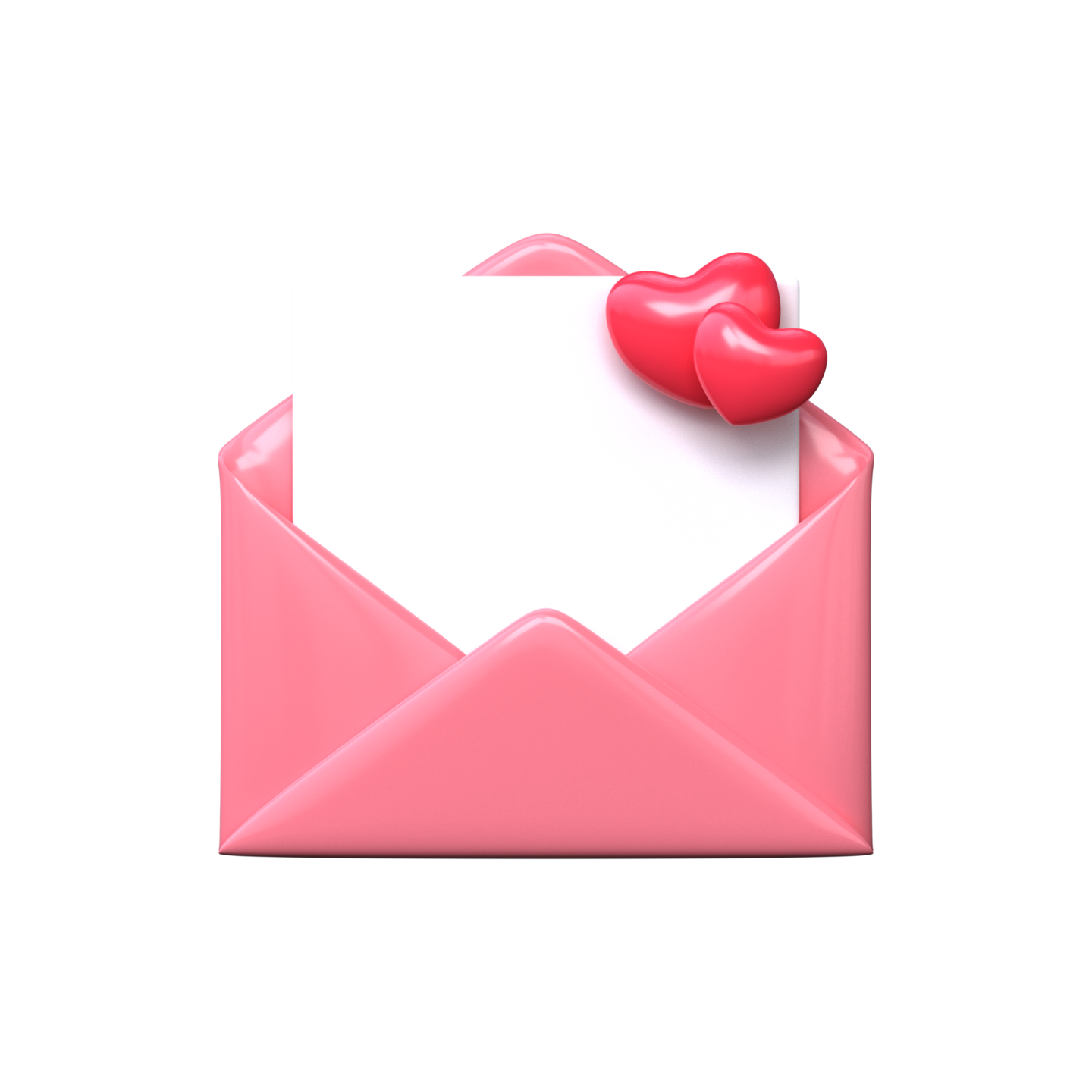 a pink envelope with a heart on it