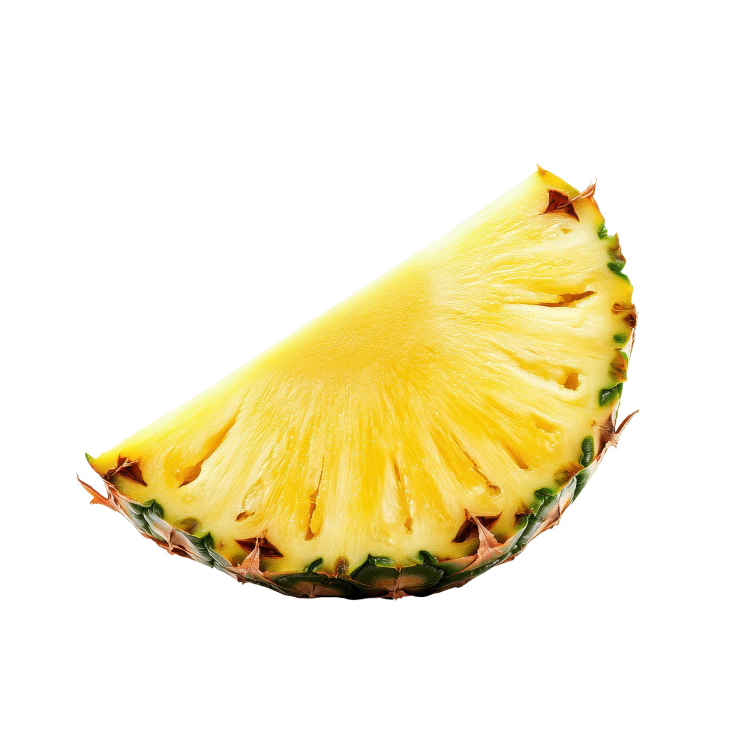 a half of a pineapple cut in half