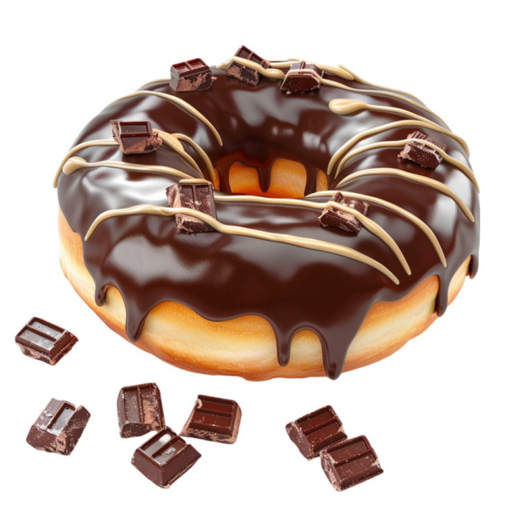 a chocolate covered donut