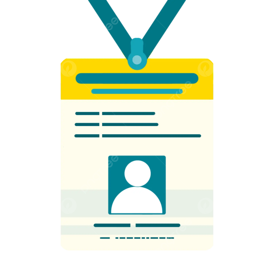 a badge with the name of a person on it