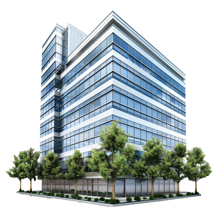 a rendering of a modern office building